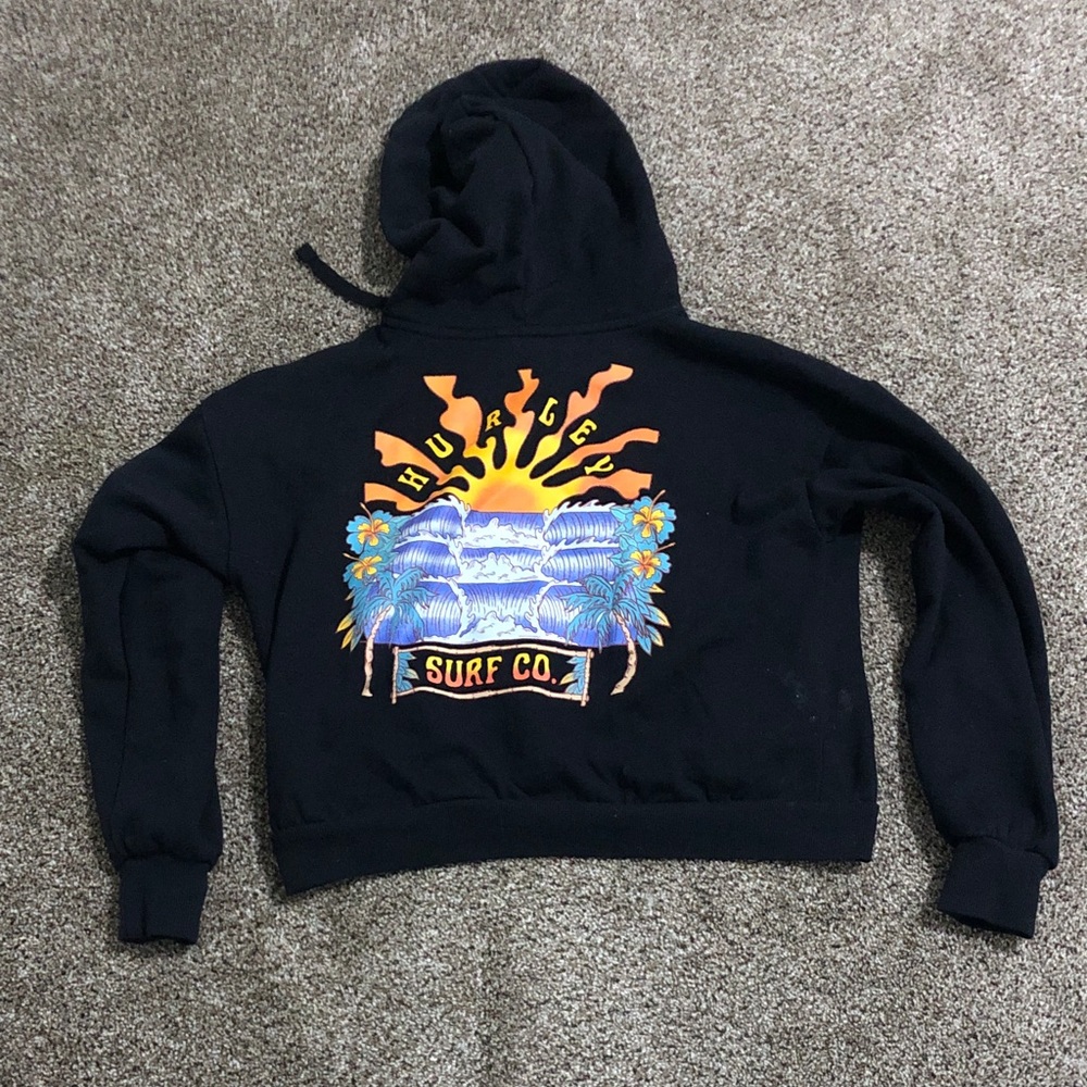 Hurley Black Hoodie with Vibrant Graphic
